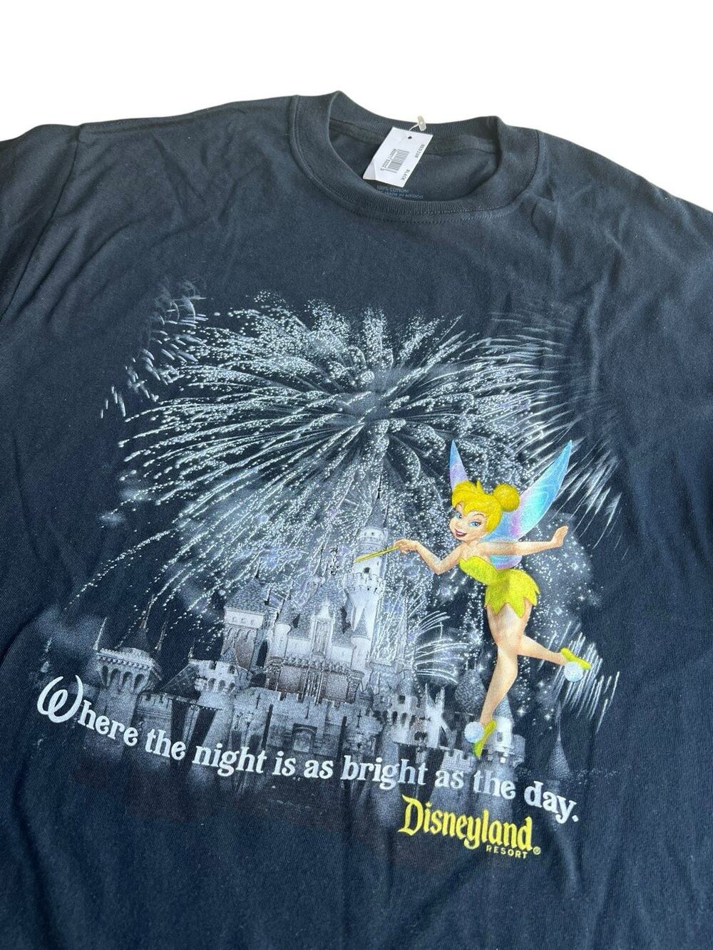 NWT Men's Disneyland T-Shirt Black Where The Night Is As Bright As The Day Med
